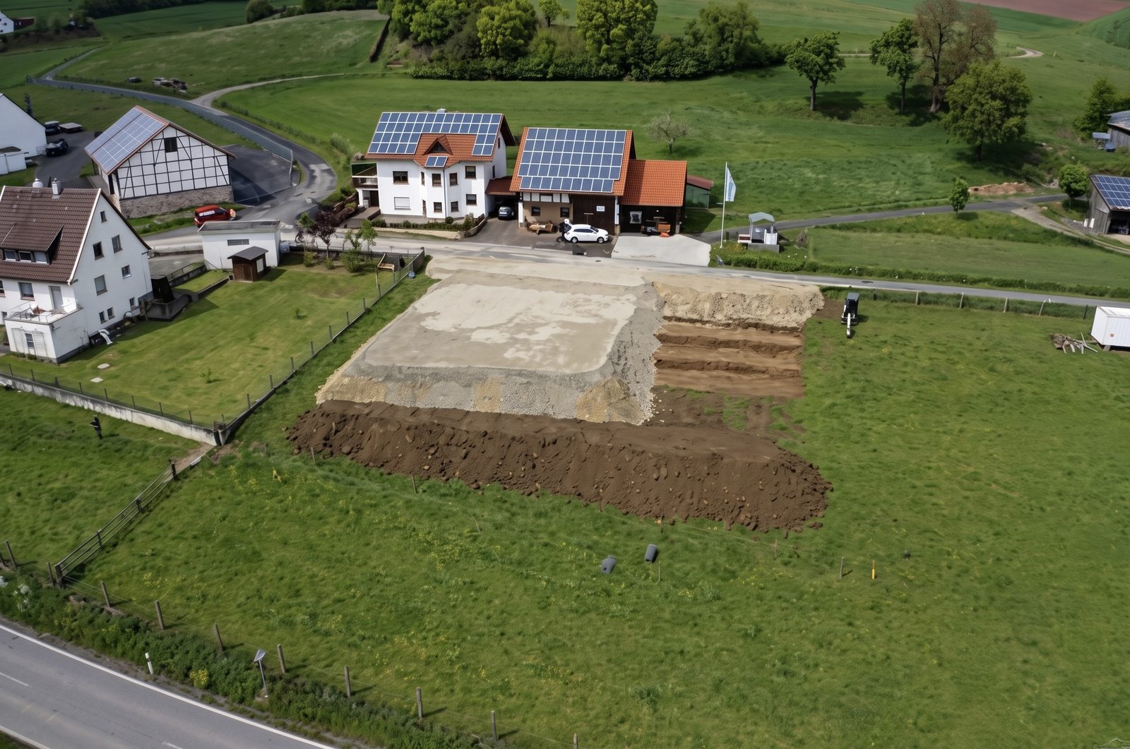 Bagger bei Erdarbeiten